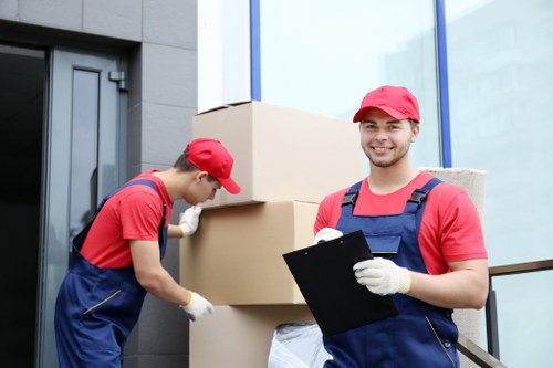 Furniture transport and unloading during house removals in Ratcliff